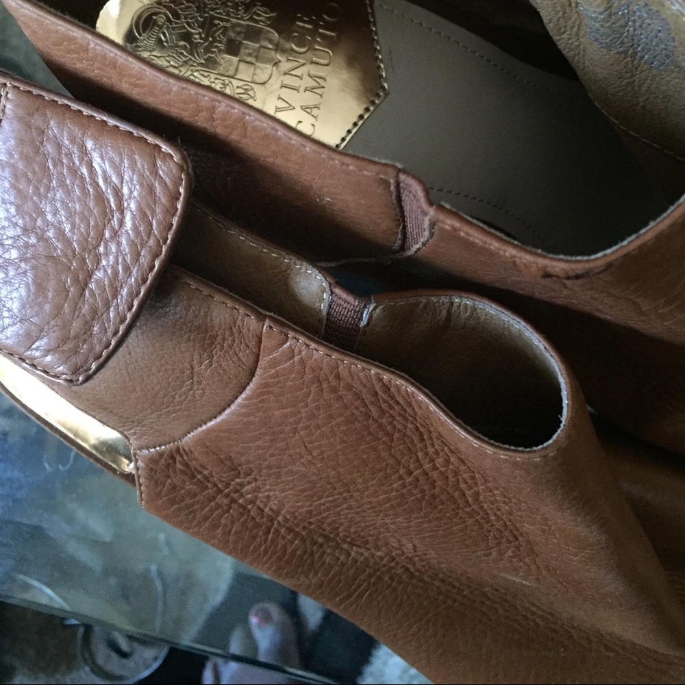 Women's Tan Leather Wedge Sandals - Picture 3 of 3